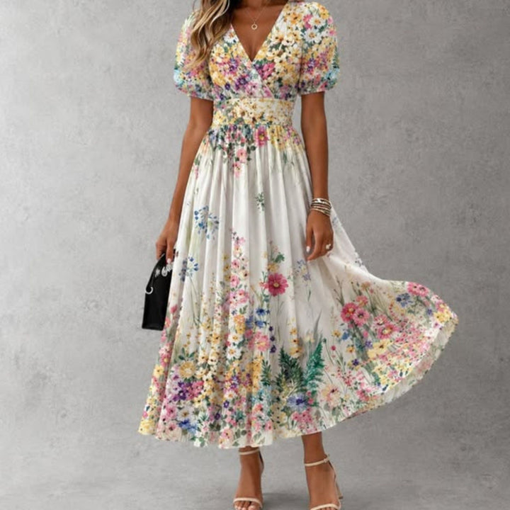 Joanna | Short Sleeve Floral Maxi Dress