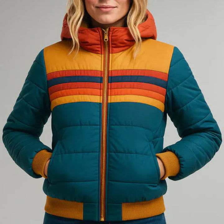 Sierra - Women’s Retro Striped Puffer Jacket
