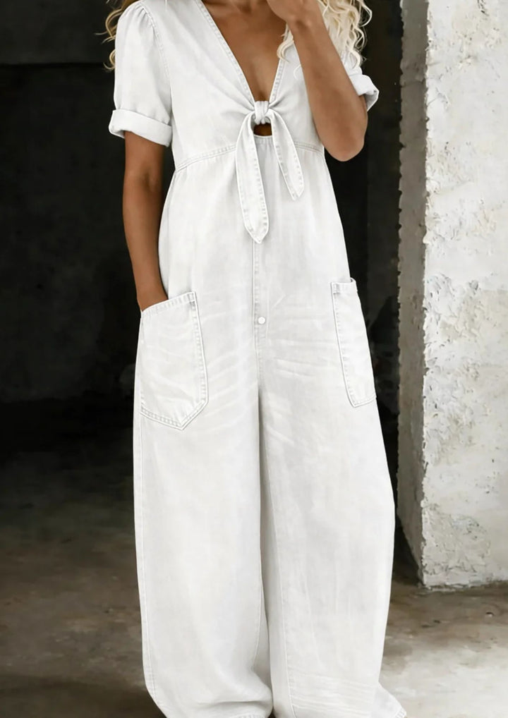 Maya | V-neck jumpsuit with short sleeves