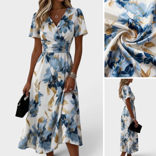 Amanda | Floral midi wrap dress
