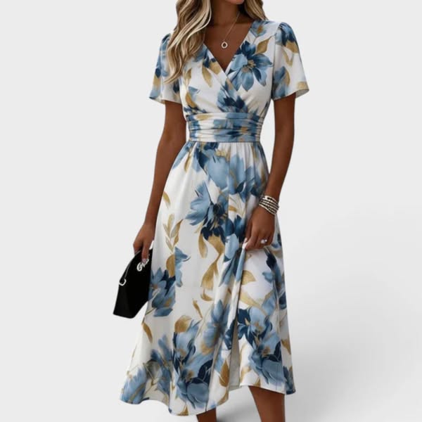 Amanda | Floral midi wrap dress