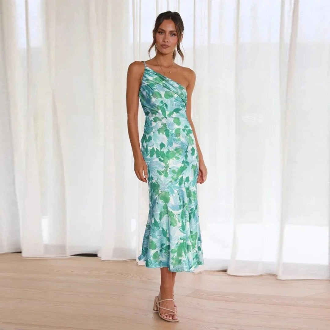 Violet | Floral Satin Gown
