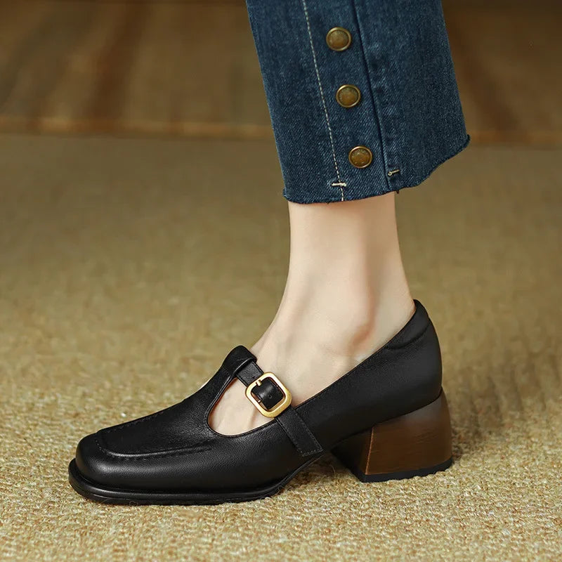 Selvana | Elegant T-Strap Shoes