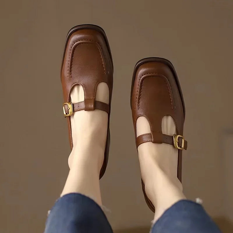 Selvana | Elegant T-Strap Shoes